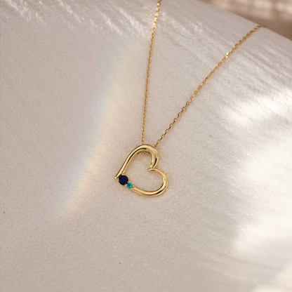 Custom 2-8 Birthstones Grandma's Heartbeat Necklace