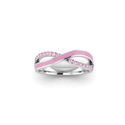 Breast Cancer Awareness Pink Crossing Ring