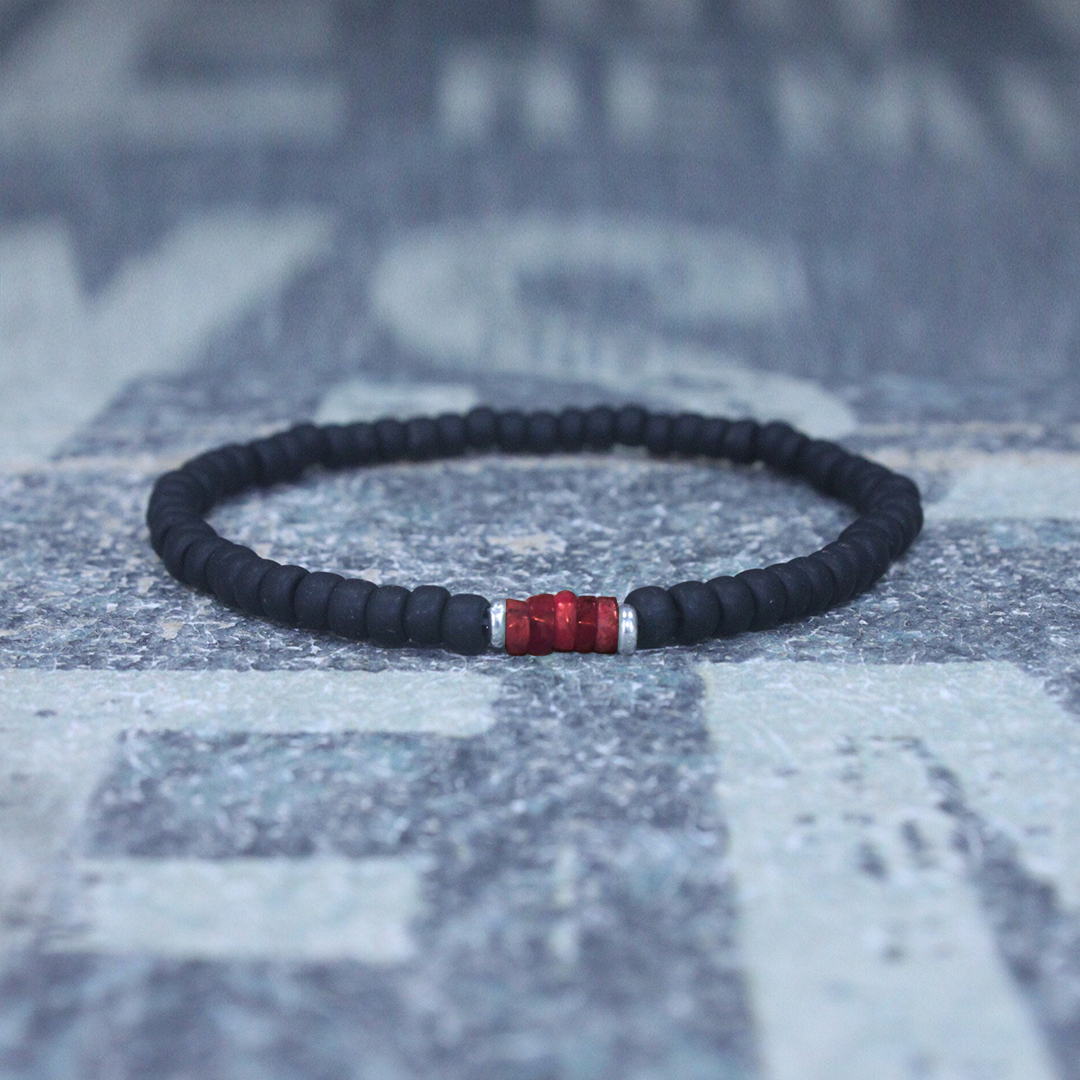 Diabetes Awareness Red bead Center Bracelet