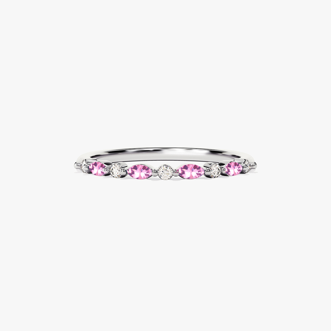 I Am Enough Pink Marquise Ring