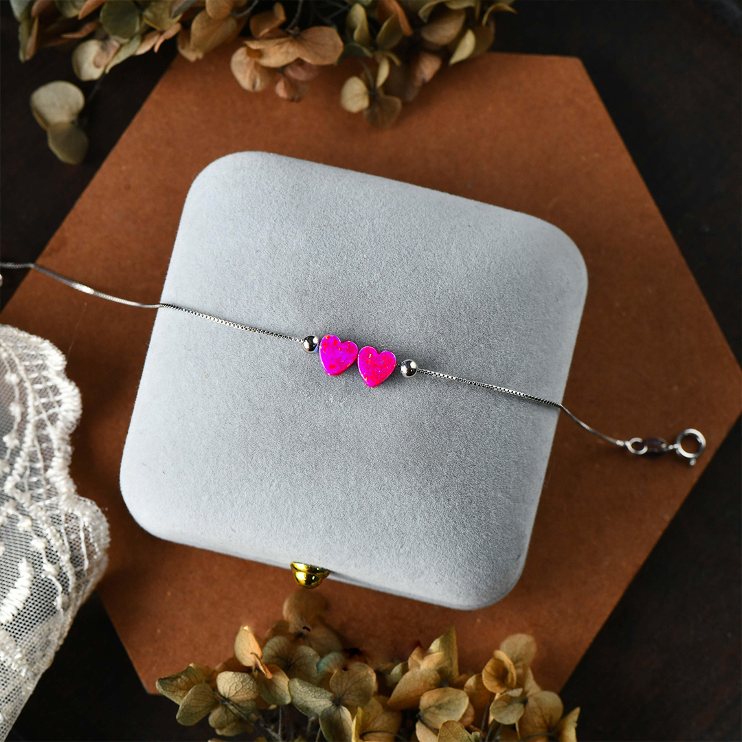 Bestie Gift Chosen Sister Heart Opal Bracelet