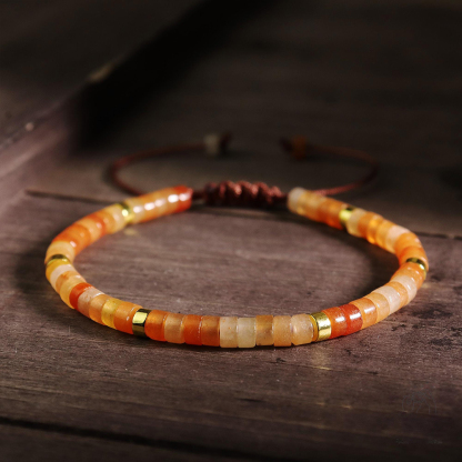 Multiple Sclerosis Awareness Natural Carnelian Stone Bracelet