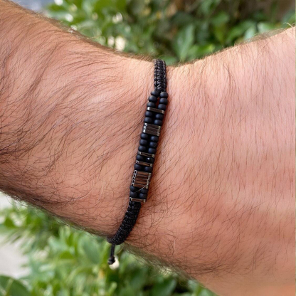 Fuck Diabetes Black Bead Morse Code Bracelet
