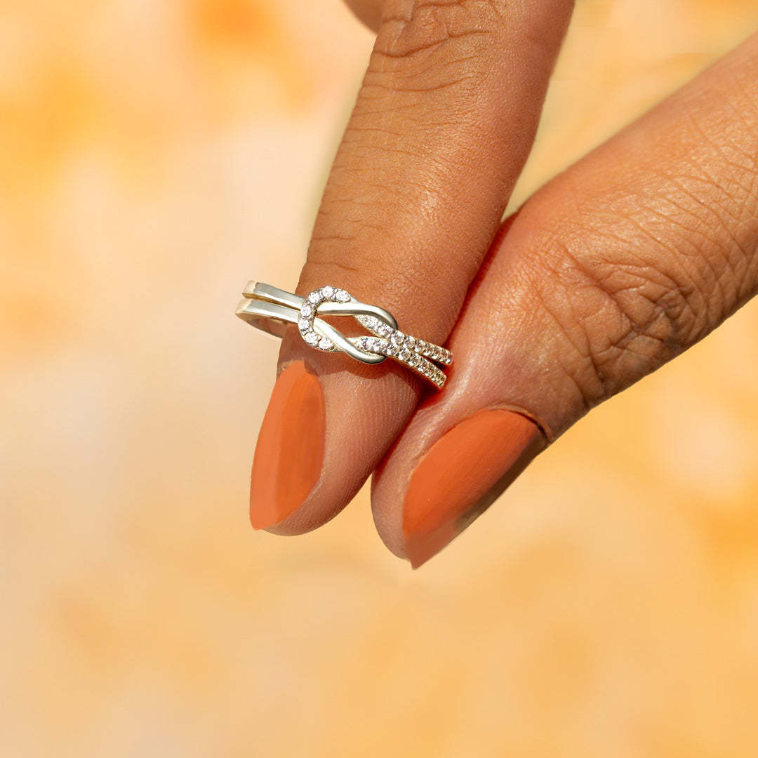 Grandmother & Granddaughter Ring - Square Knot Ring