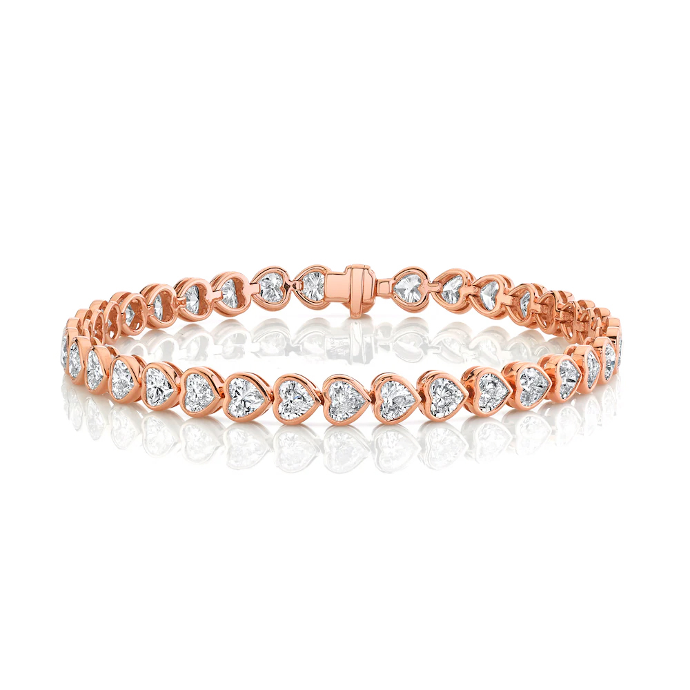 To Me From Me Bezeled Heart Diamond Tennis Bracelet