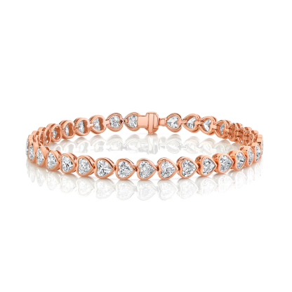 To Me From Me Bezeled Heart Diamond Tennis Bracelet