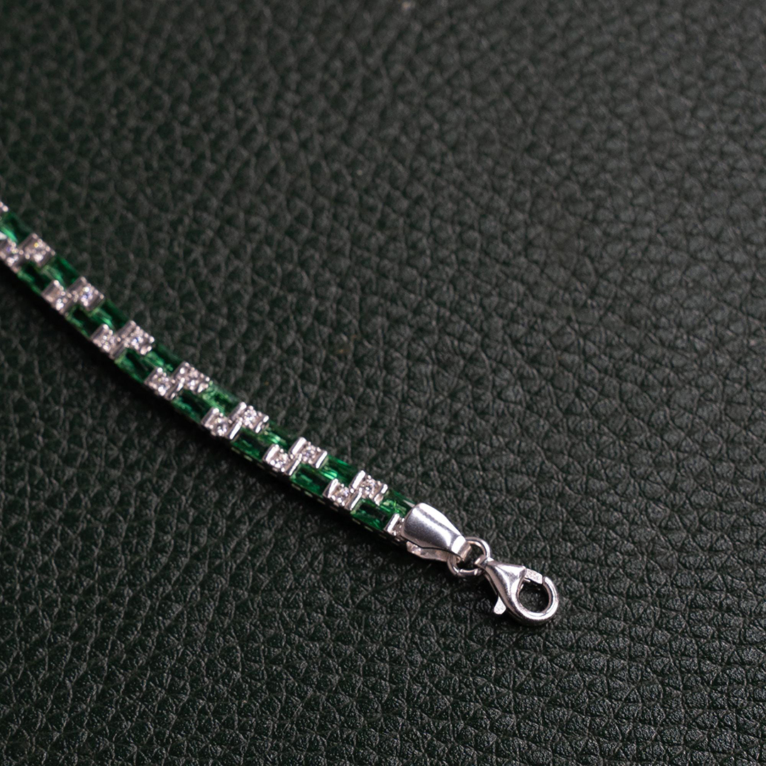 Kidney Disease Awareness Men Green Tennis Bracelet