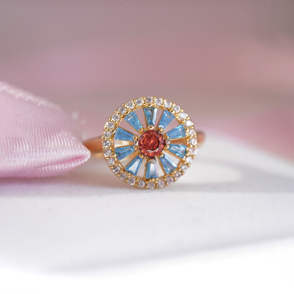 Diabetes Awareness Blue Wheel Ring