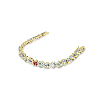 Diabetes Awareness Bezel Set Aquamarine Bracelet