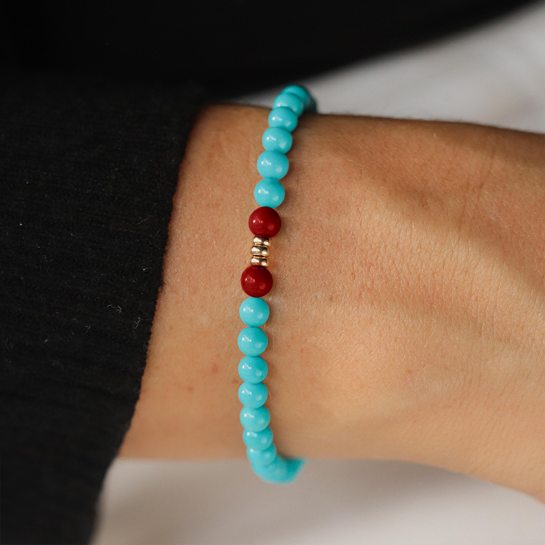 Diabetes Awareness Genuine Turquoise Bracelet