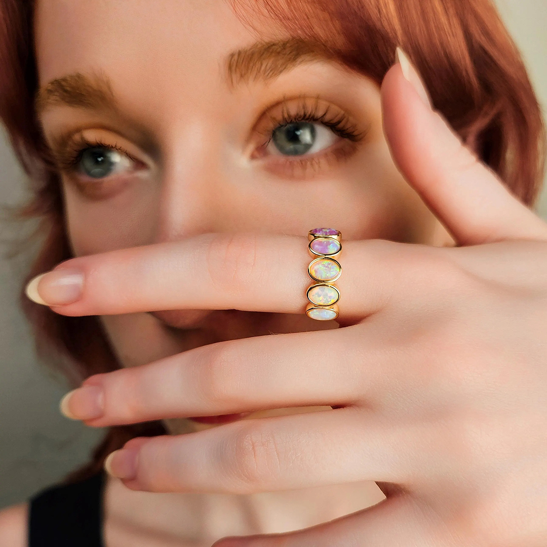 Self Love Colorful Oval Stone Ring