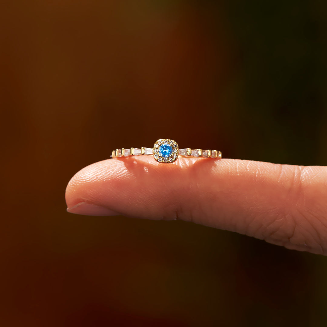 I'm Choosing My Peace Blue Diamond Self Love Ring