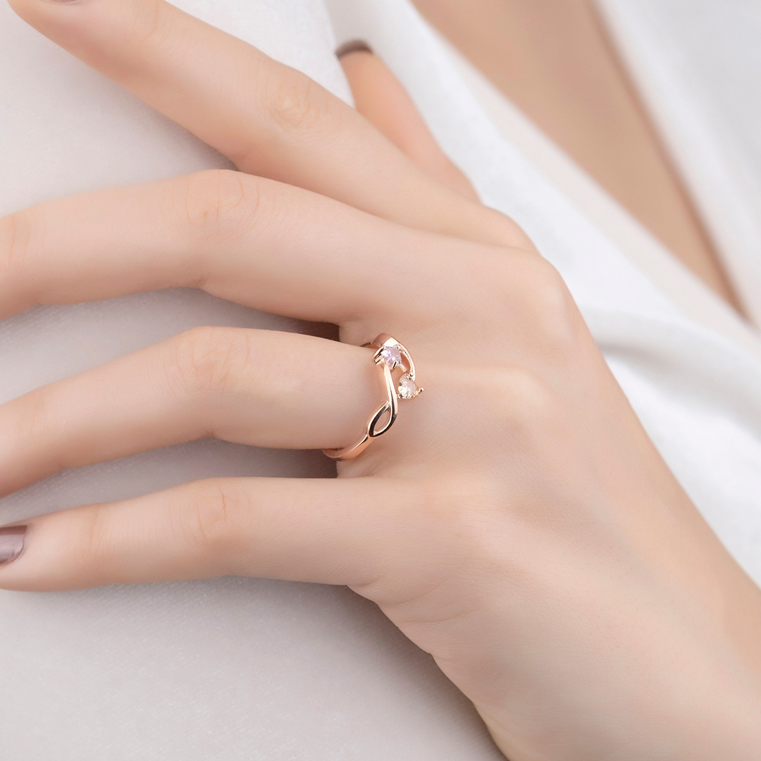 All That Truly Mattered Custom Couple Birthstones Ring