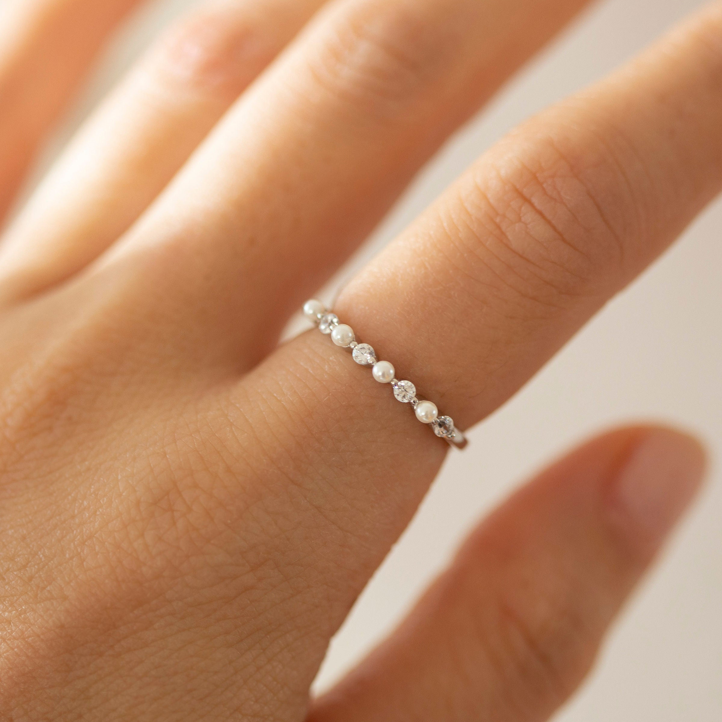 In Loving Memory Pearl Diamond Ring