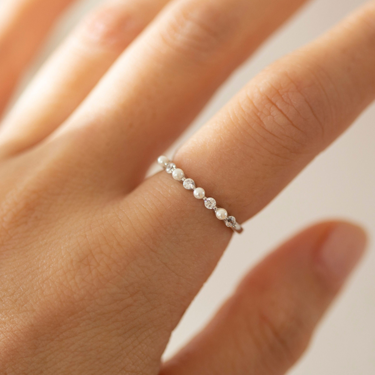 In Loving Memory Pearl Diamond Ring