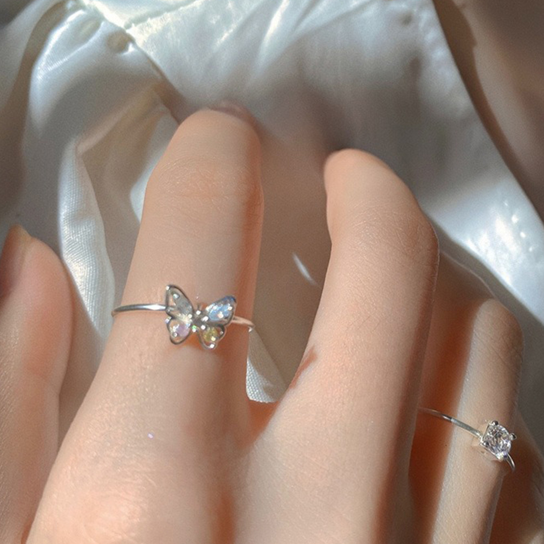Choosing Peace Choosing Me Colorful Butterfly Ring