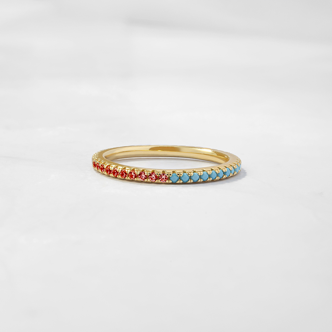 Unbreakable Spirit Diabetes Awareness Eternity Turquoise Ring