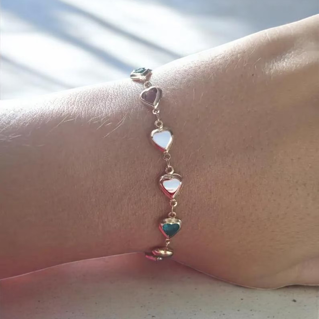 Custom 1-12 Birthstones Her Heartline Bracelet