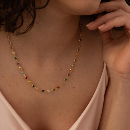Personalized Colorful 1-15 Stones Bonds Necklace