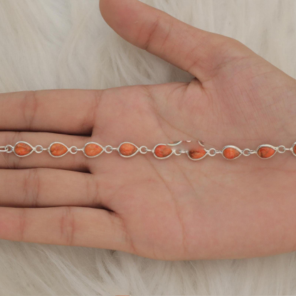Multiple Sclerosis Awareness Orange Gemstone Bracelet