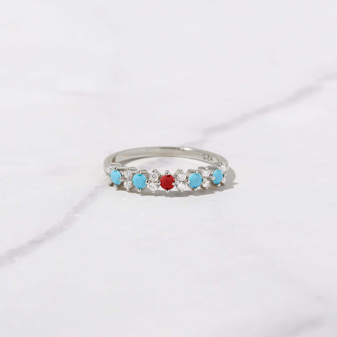 Diabetes Awareness Power Statement Dainty Turquoise Ring