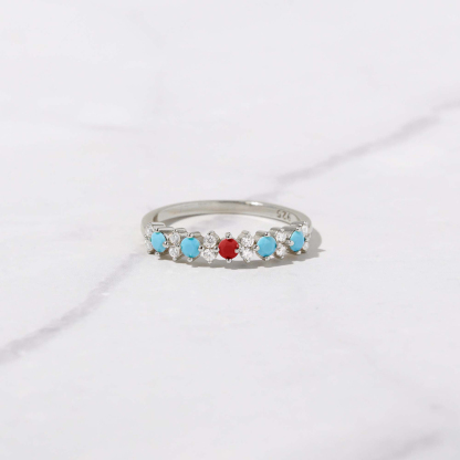 Diabetes Awareness Power Statement Dainty Turquoise Ring