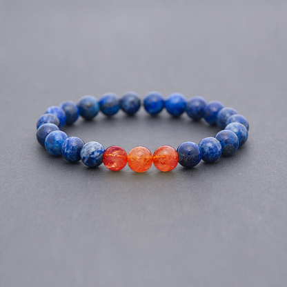 Diabetes Awareness Yellow And Blue Lapis Lazuli Bracelet