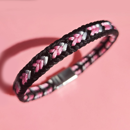 I Am Enough Breast Cancer Awareness Braided Bracelet