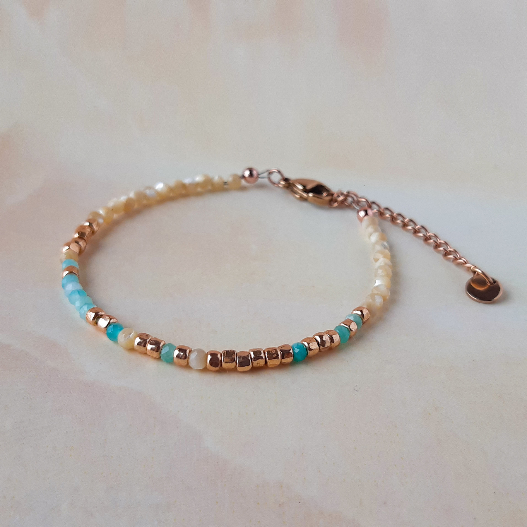 I Am Enough Morse Code Blue Stone Bracelet