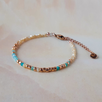 I Am Enough Morse Code Blue Stone Bracelet