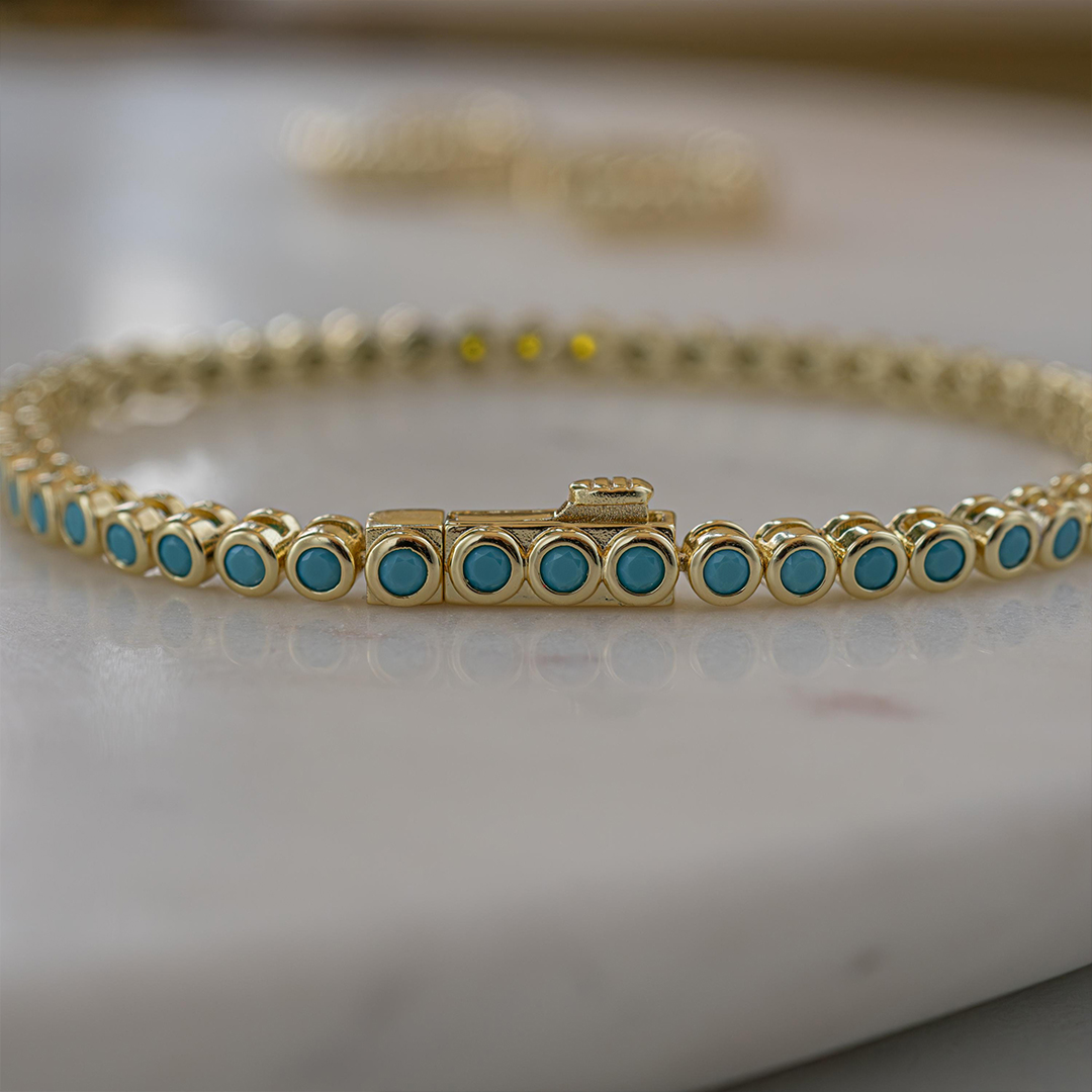 Down Syndrome Awareness Turquoise Gemstone Bracelet