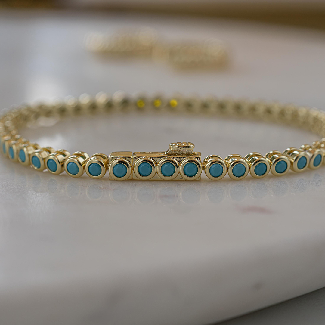 Down Syndrome Awareness Turquoise Gemstone Bracelet