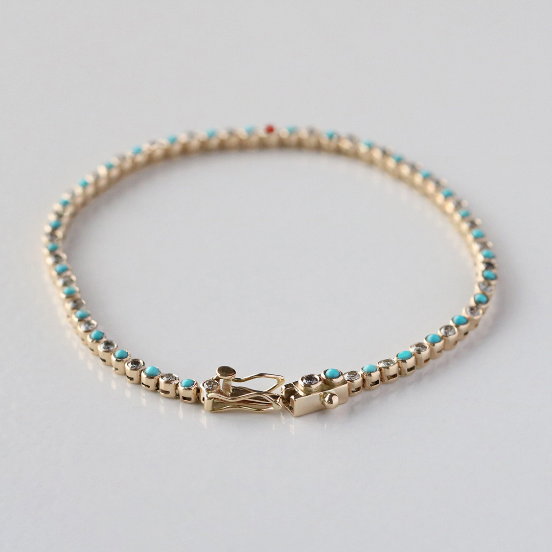 Fight Diabetes with Strength Turquoise Tennis Bracelet