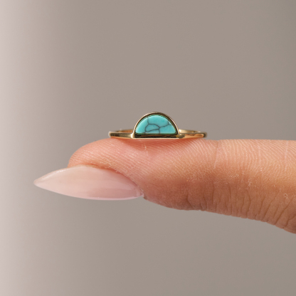 Ovarian Cancer Awareness Half Round Teal Ring