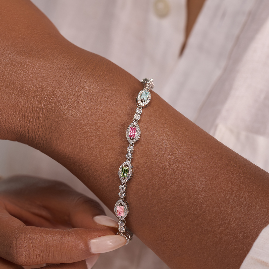 Custom Marquise 1–9 Birthstone Bracelet