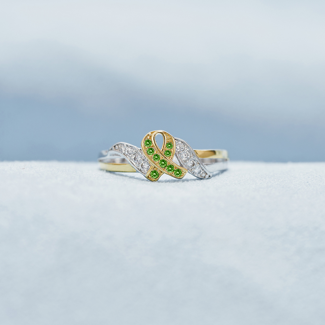 Kidney Disease Awareness Green Ribbon Ring