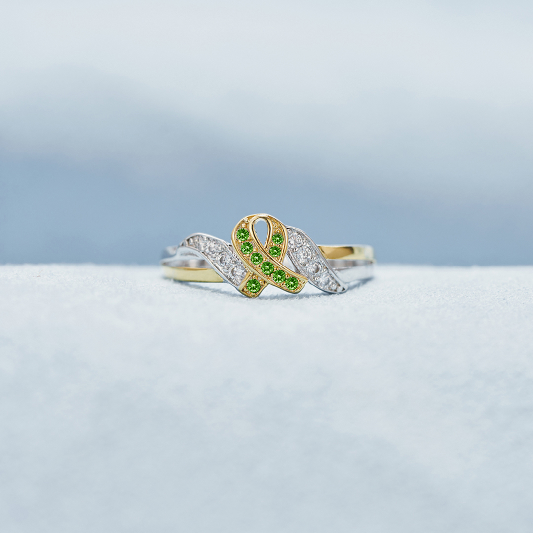 Kidney Disease Awareness Green Ribbon Ring