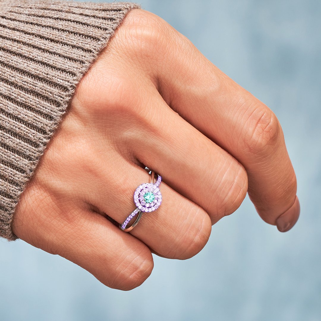 Suicide Prevention Awareness Teal &Purple Circle Ring