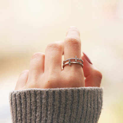 Matching Mother & Daughter Double Cross Rings