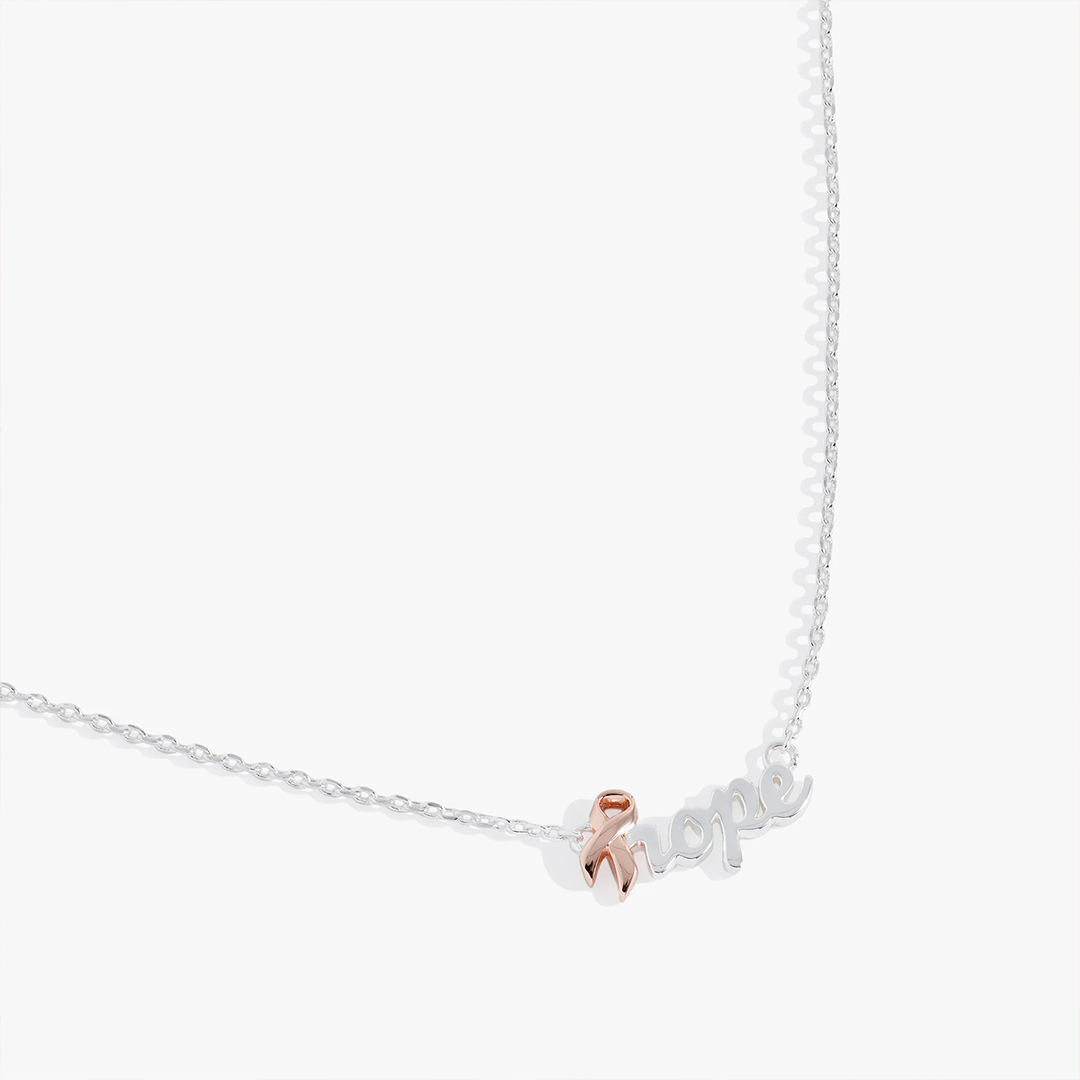 Hope Breast Cancer Awareness Pink Ribbon Necklace