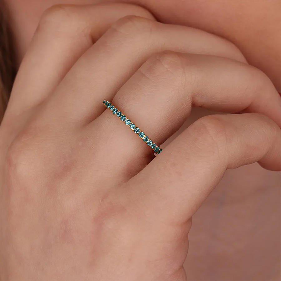 Teal Diamond Ovarian Cancer Ring