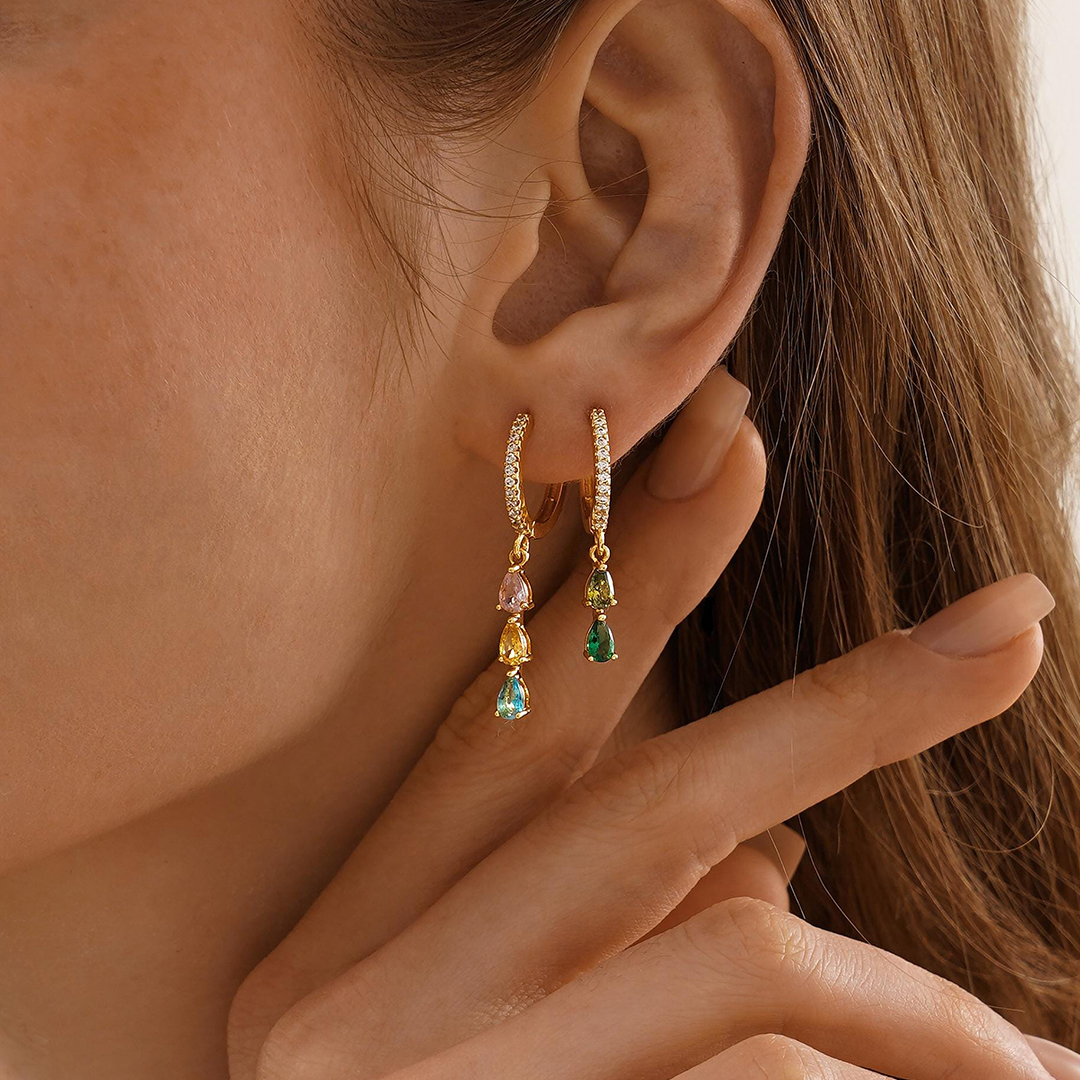 Family Gift for Grandma Personalised Birthstone Earrings