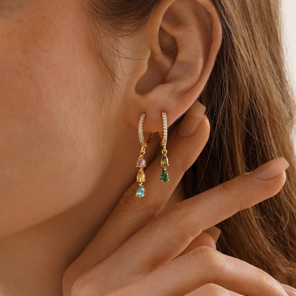 Family Gift for Grandma Personalised Birthstone Earrings