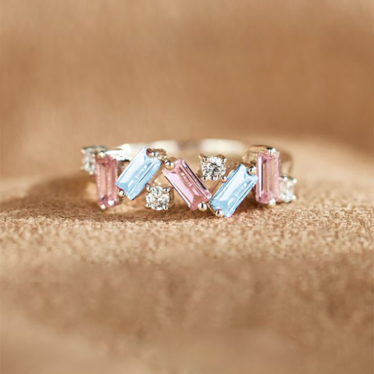 Mama Of An Angel Pink&Blue Broken Ring