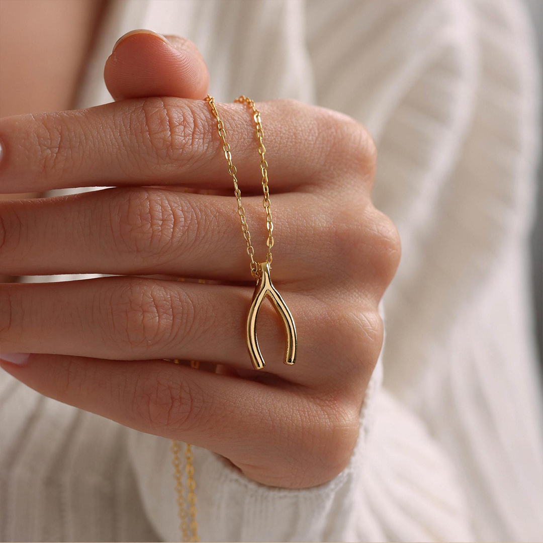 Tiny Wishbone Necklace