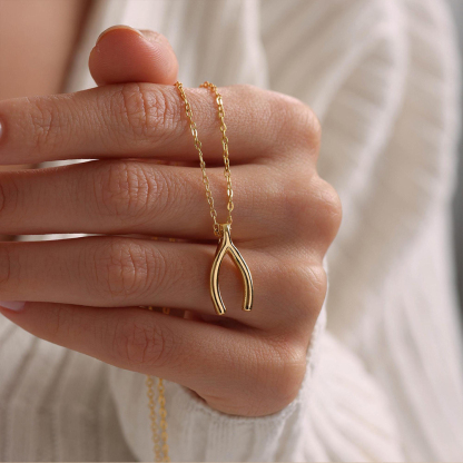 Tiny Wishbone Necklace
