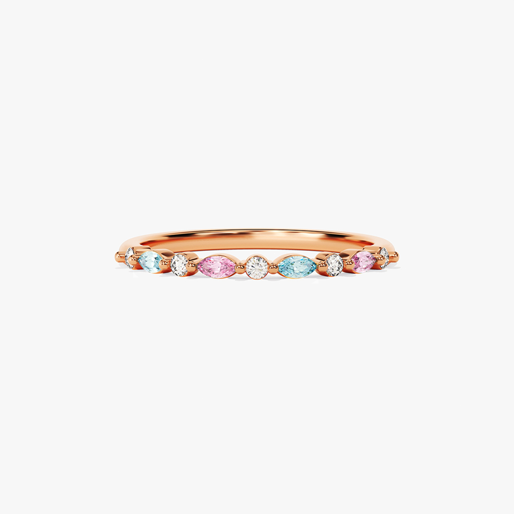 Blue & Pink Bond Marquise Ring