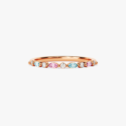 Blue & Pink Bond Marquise Ring