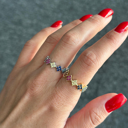 Grandma's Love Blooming Custom 1-6 Flower Groups Ring