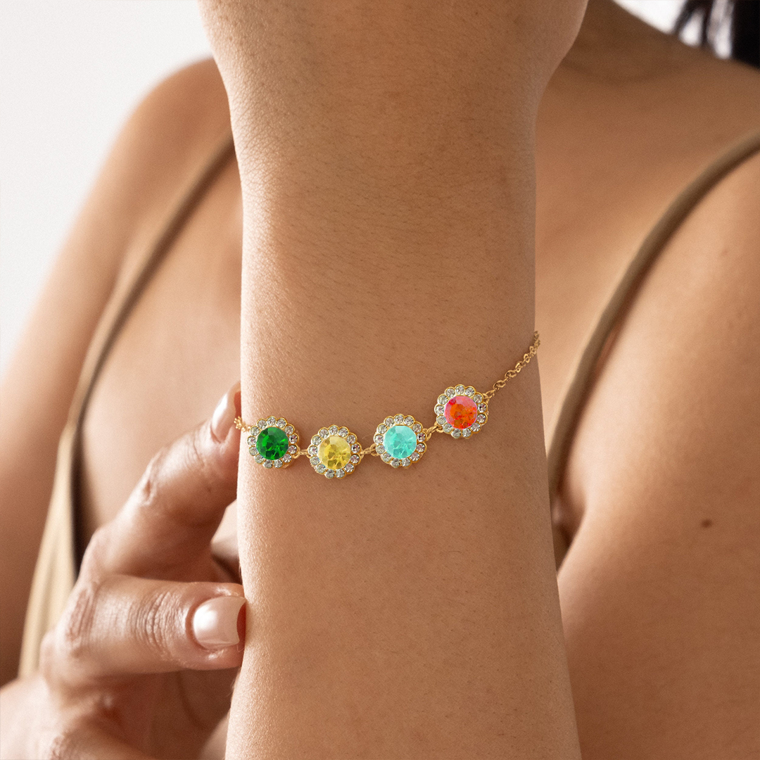 Specialized With 1-10 Kids Birthstones Christmas Gift Bracelet